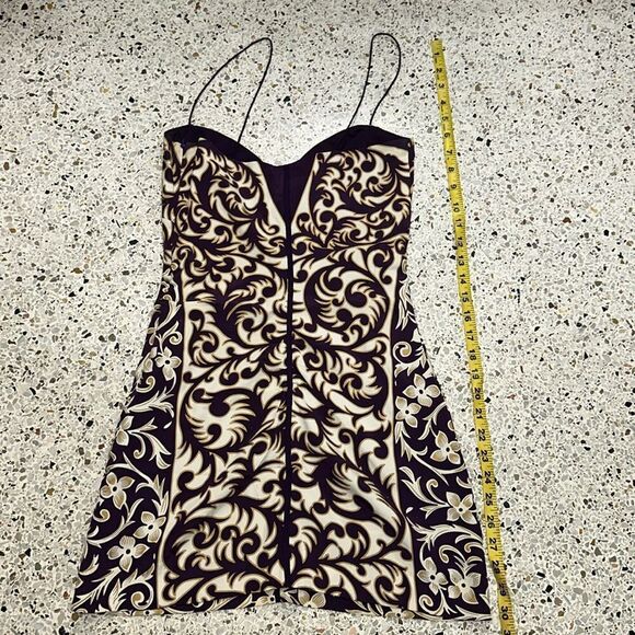 Nicole Miller Collection mini cocktail dress 0 XS print lined silk - Picture 8 of 8